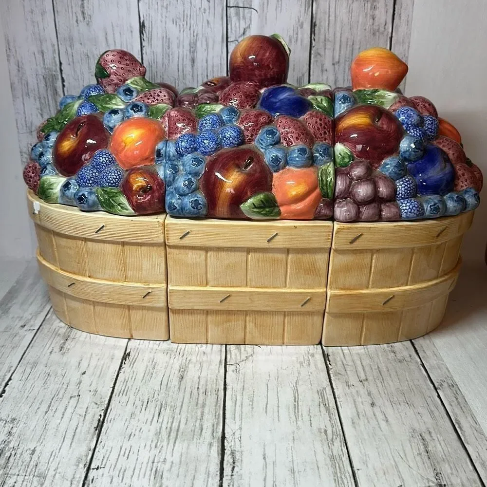 3pc Canister Set Certified International‎ Corporations Peggy Joe Ackley Set CHIP